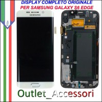 Display LCD Touch Samsung Galay S6 Edge Originale SM-G925 G925F Bianco Schermo Completo GH97-17162B