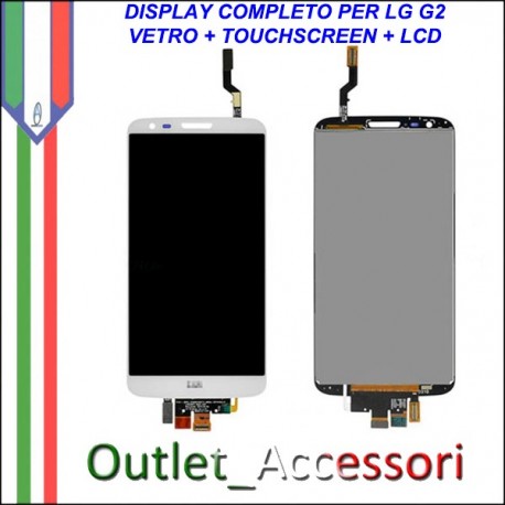 Display LG Optimus G2 D802 Bianco Vetro Touch Lcd Frame Schermo Originale
