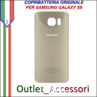 Copribatteria Back Cover Originale Samsung Galaxy S6 GOLD ORO G920F Vetro