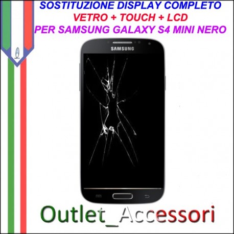 Sostituzione Display Samsung Galaxy S4 Mini NERO i9195 Lcd Vetro Schermo Rotto Riparazione Cambio Assemblaggio GT-I9195