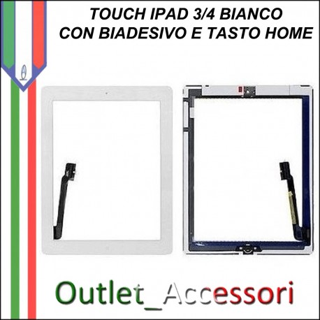 Touchscreen Touch Vetro Schermo Ricambio Originale per Apple Nuovo Ipad 3 Nero Completo