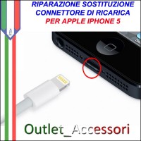 Sostituzione Connettore Flat Carica Ricarica Apple Iphone 5 5g Pulsante Riparazione Assistenza