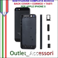 Sostituzione Cambio Assemblaggio Housing Scocca Cornice Tasti Back Cover per Apple Iphone 5 5g