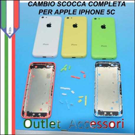 Sostituzione Scocca Back Cover per Apple Iphone 5c Cambio Assemblaggio Housing Cornice Tasti