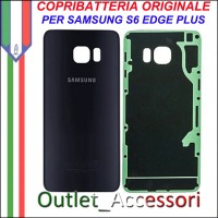 Copribatteria Back Cover Originale Samsung Galaxy S6 Edge Plus Nero Blu G928F Vetro