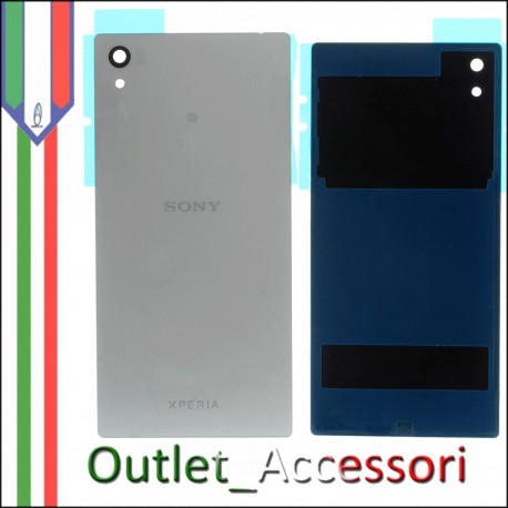 Copribatteria Cover Vetro Sony Xperia Z5 E6603 E6633 E6653 GREY GRIGIO