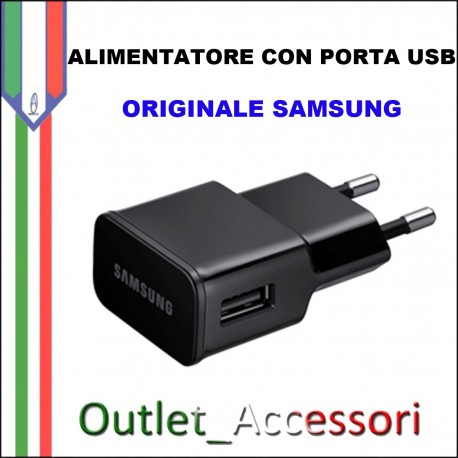 Alimentatore Presa di Corrente USB Originale Samsung 2A ETA-0U81EBE Nero