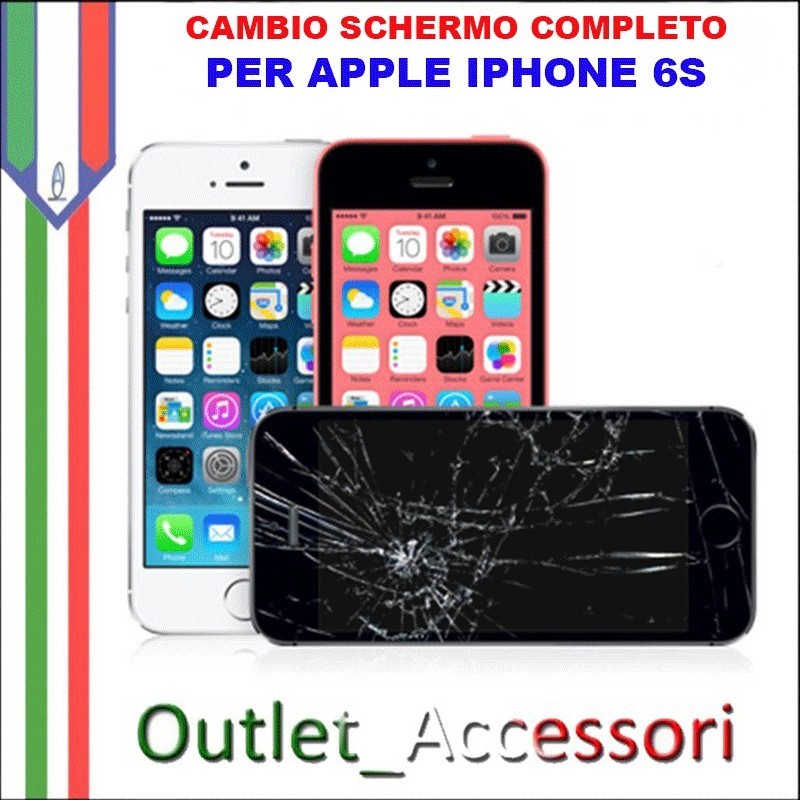 Sostituzione Display Rotto per Apple Iphone 6S Riparazione Cambio Lcd Vetro Touch Touchscreen