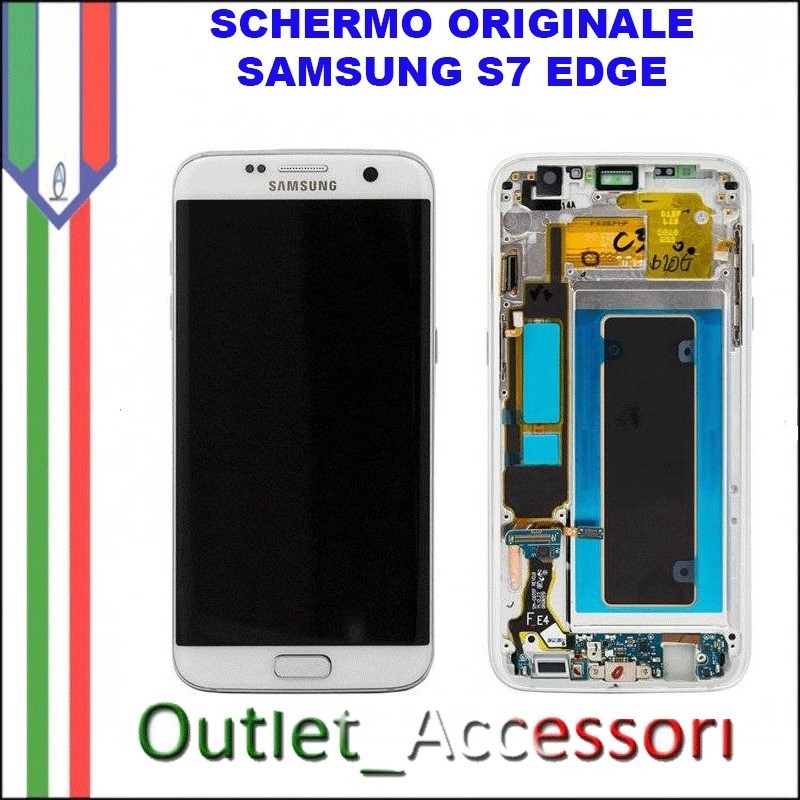 Display LCD Touch Samsung Galaxy S7 EDGE Originale SM-G935f G935 NERO Black Sapphire Schermo Completo GH97-18533A