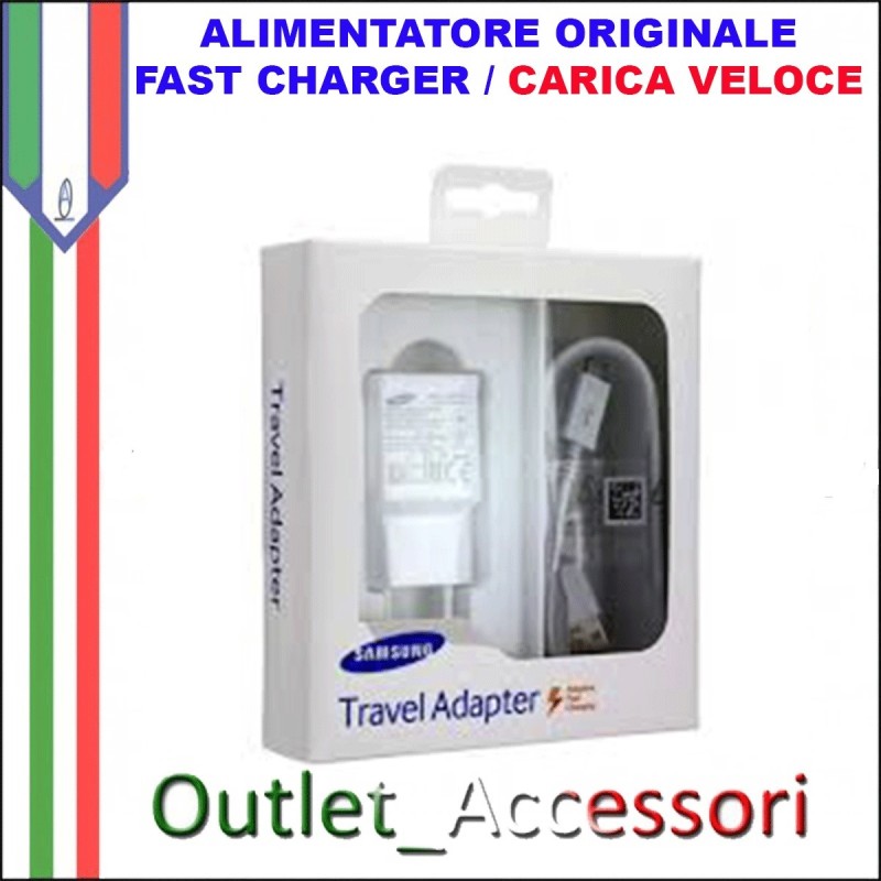 Alimentatore Originale Samsung Fast Charger Carica Veloce Caricabatterie Presa Cavo EP-TA20EWE