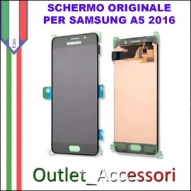 Display Schermo Originale Assemblato Cornice Flat per Samsung A5 A510F NERO