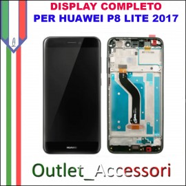 Display Schermo Huawei P8 LITE 2017 NERO LCD TOUCH Vetro Cornice PRA-LA1 PRA-LX1