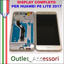 Display Schermo Huawei P8 LITE 2017 GOLD LCD TOUCH Vetro Cornice PRA-LA1 PRA-LX1