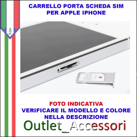 Carrello Porta Sim Scheda Apple Iphone 6 Nero