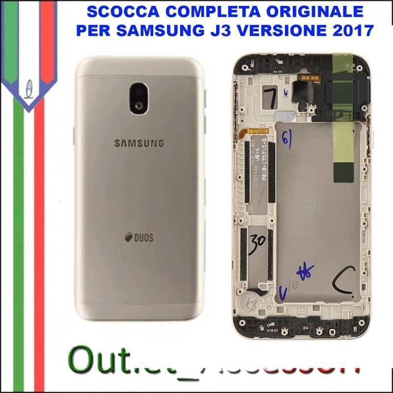 Copribatteria Scocca Samsung J3 2017 J330 J330FN Gold Oro Originale Telaio Cornice