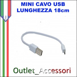 Mini Cavo Dati e Alimentazione Micro USB 18cm 