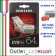 Memory Card Micro SDHC Samsung Evo Plus 64GB Classe 10 MB-MC64GA/EU Adattatore Blister Originale Memoria