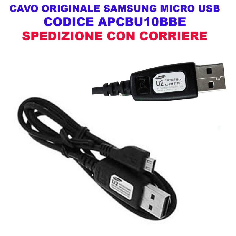 Cavo Dati e Alimentazione Micro USB Samsung Originale NERO APCBU10BBE