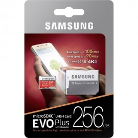 Memory Card Micro SDHC Samsung Evo Plus 256GB Classe 10 MB-MC64GA/EU 4K Adattatore Blister Originale Memoria