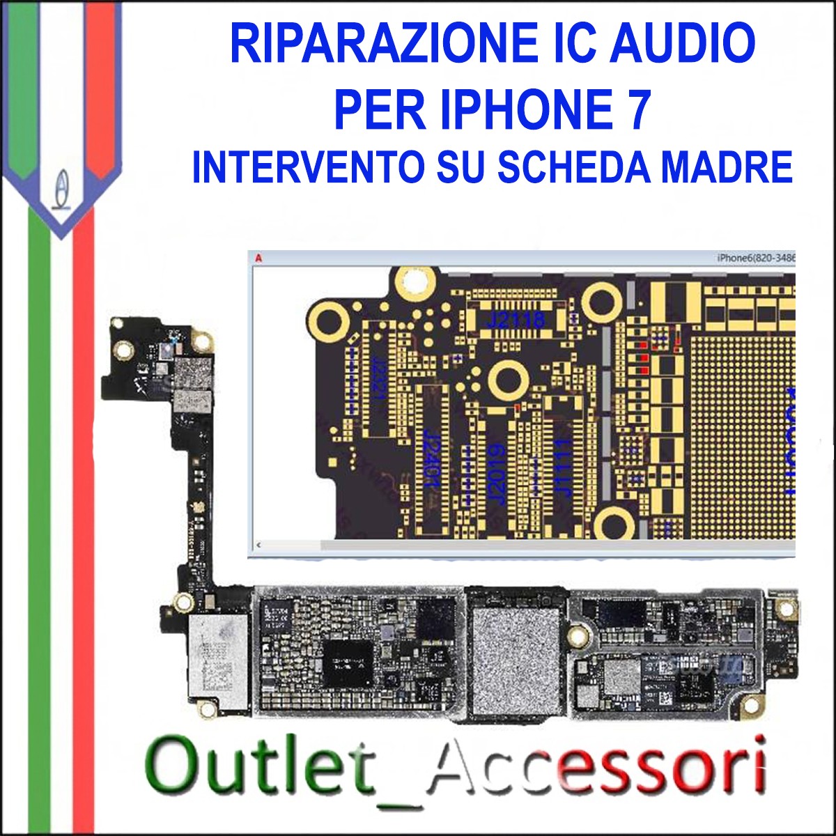 riparazione su scheda madre Sostituzione Ic audio Iphone 7/7