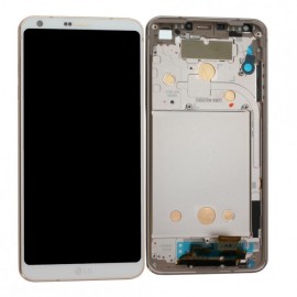 Display LG G6 H870 Bianco Vetro Touch Lcd Frame Schermo Originale con Cornice