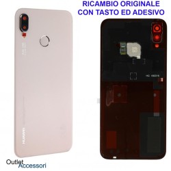 Copribatteria Scocca Vetro Posteriore Originale Huawei P20 LITE Rosa Pink Tasto Impronte Back Cover ANE-L21