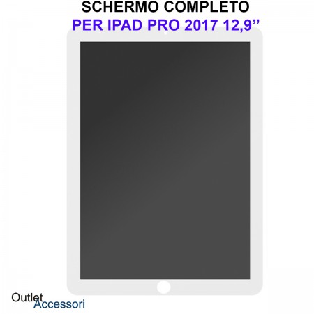 Schermo Display Apple Ipad PRO A1670 A1671 LCD Touch Vetro Ricambio Completo OEM Bianco