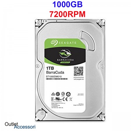 Hard Disk Memoria Seagate BarraCuda 1TB 1000GB 3,5'' 7200RPM ST1000DM010