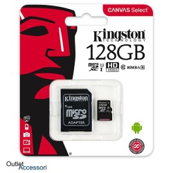 Memoria Memory Card Micro SDXC SD 128gb CLASSE 10 KINGSTON Canvas Originale