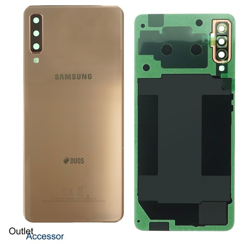 Scocca Copribatteria Vetro ORIGINALE Samsung A7 2018 A750 A750FN GOLD ORO GH82-17833C