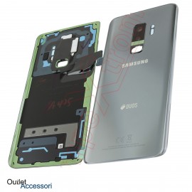 Copribatteria Scocca Samsung Galaxy S9 PLUS G965F Silver Grigio Titanium Originale Vetro Posteriore GH82-15660C