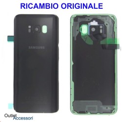 Copribatteria Samsung Galaxy S8 G950 Originale Scocca Vetro Posteriore Retro NERO BLACK MIDNIGHT G950F GH82-13962A