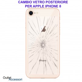 Cambio Vetro Posteriore Scocca per Apple Iphone 8 Sostituzione Back Cover Rotto Copribatteria