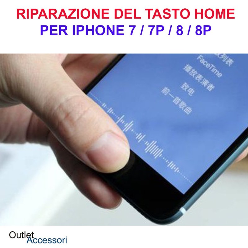 Servizio Riparazione Cambio Tasto Home Rotto per Apple Iphone 7 Ripristino Pulsante Centrale