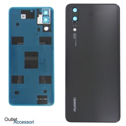 Copribatteria Scocca Vetro Posteriore Originale Huawei P20 NERO Tasto Impronte Back Cover EML-L09