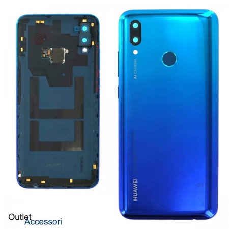 Copribatteria Scocca Posteriore Originale Huawei P SMART 2019 BLU Tasto Impronte Back Cover 02352HTV