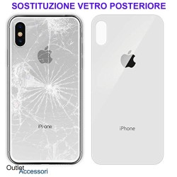 Cambio Vetro Posteriore Scocca per Apple Iphone X Sostituzione Back Cover Rotto Copribatteria