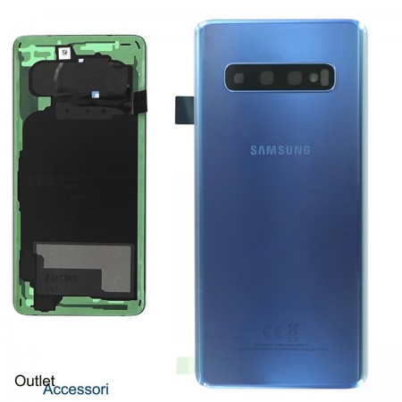 Copribatteria Scocca Samsung Galaxy S10 BLU BLUE Originale G973 Vetro Posteriore GH82-18378C